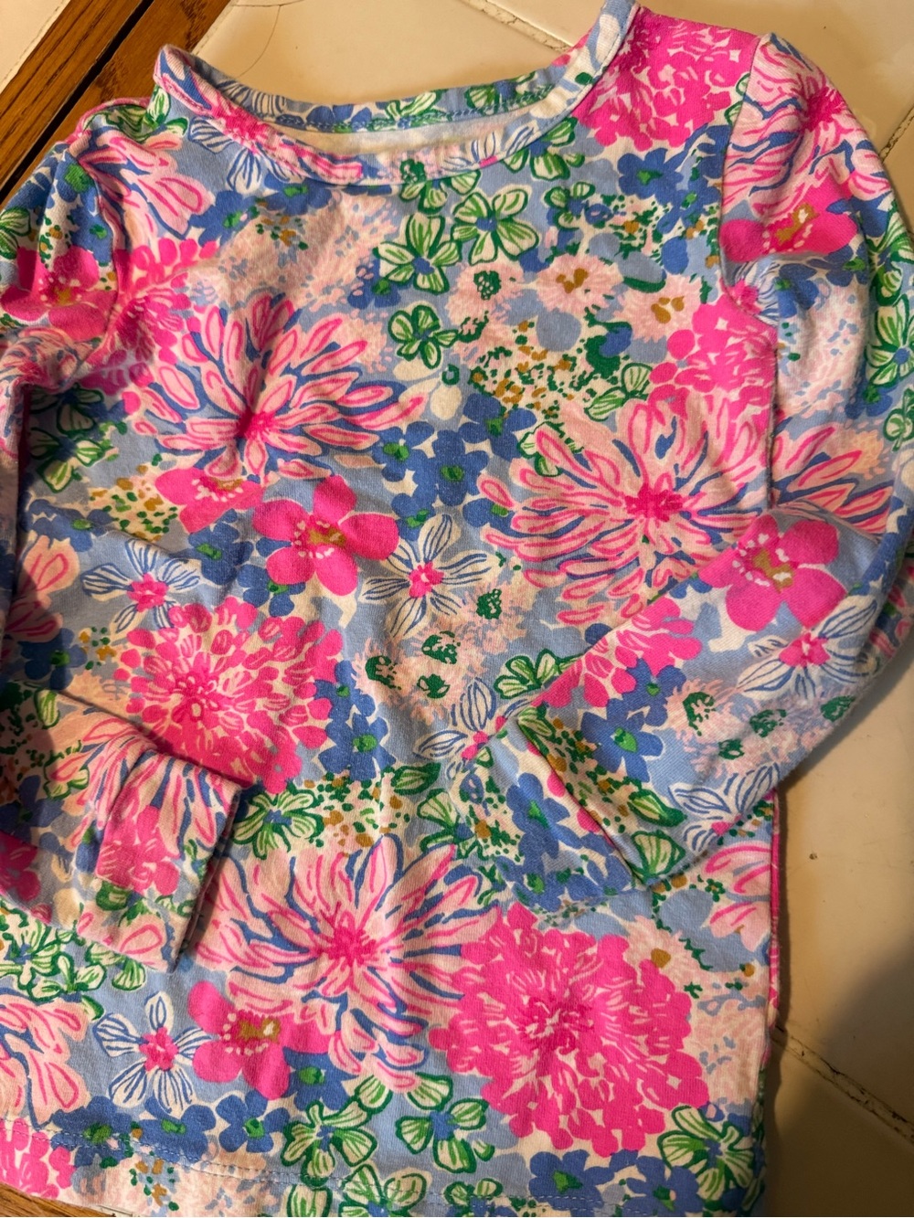 Lilly Pulitzer Floral Long-Sleeve Tee in Pink, Blue & Green